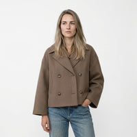 Korte jas dames peacoat bruin